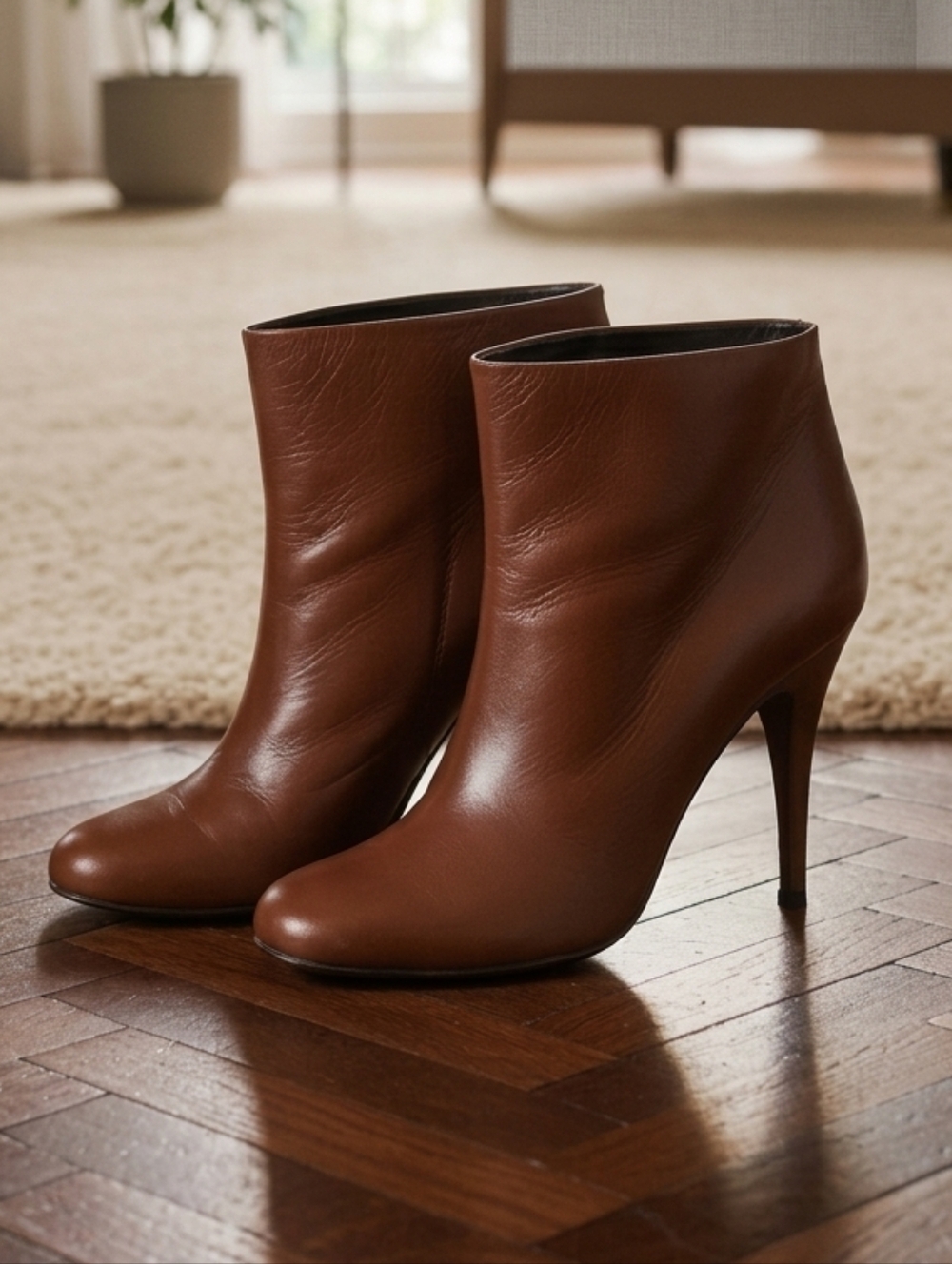 Frances-Scorah Pattullo Made in Italy Stiletto Leather Pullover Booties 7